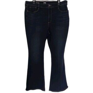 A.N.A   A New Approach Flare Womens  Jeans Wash BootCut Navy Blue Size 18 Boho